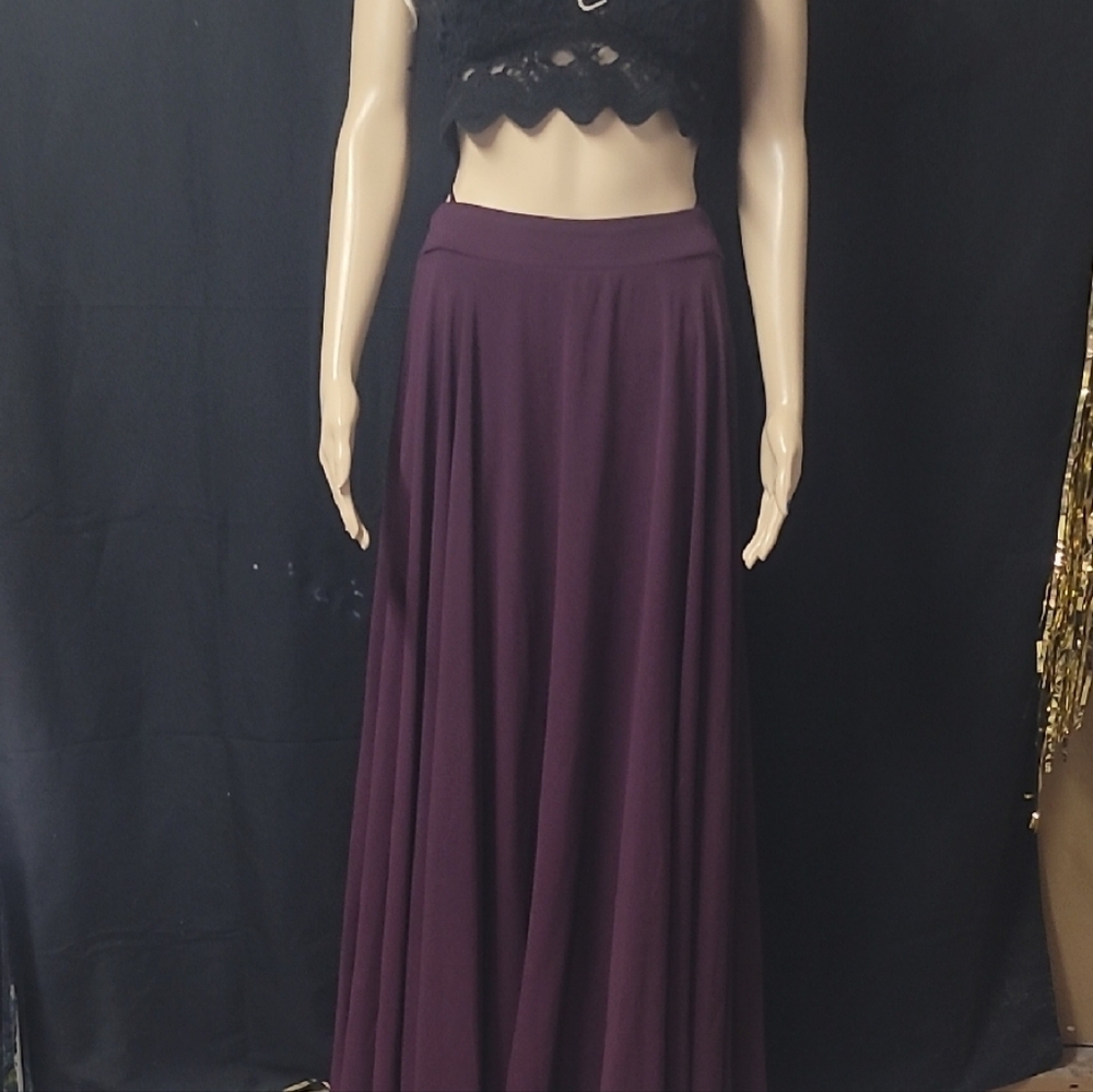City Triangles Purple Pleated Maxi Skirt Cocktail